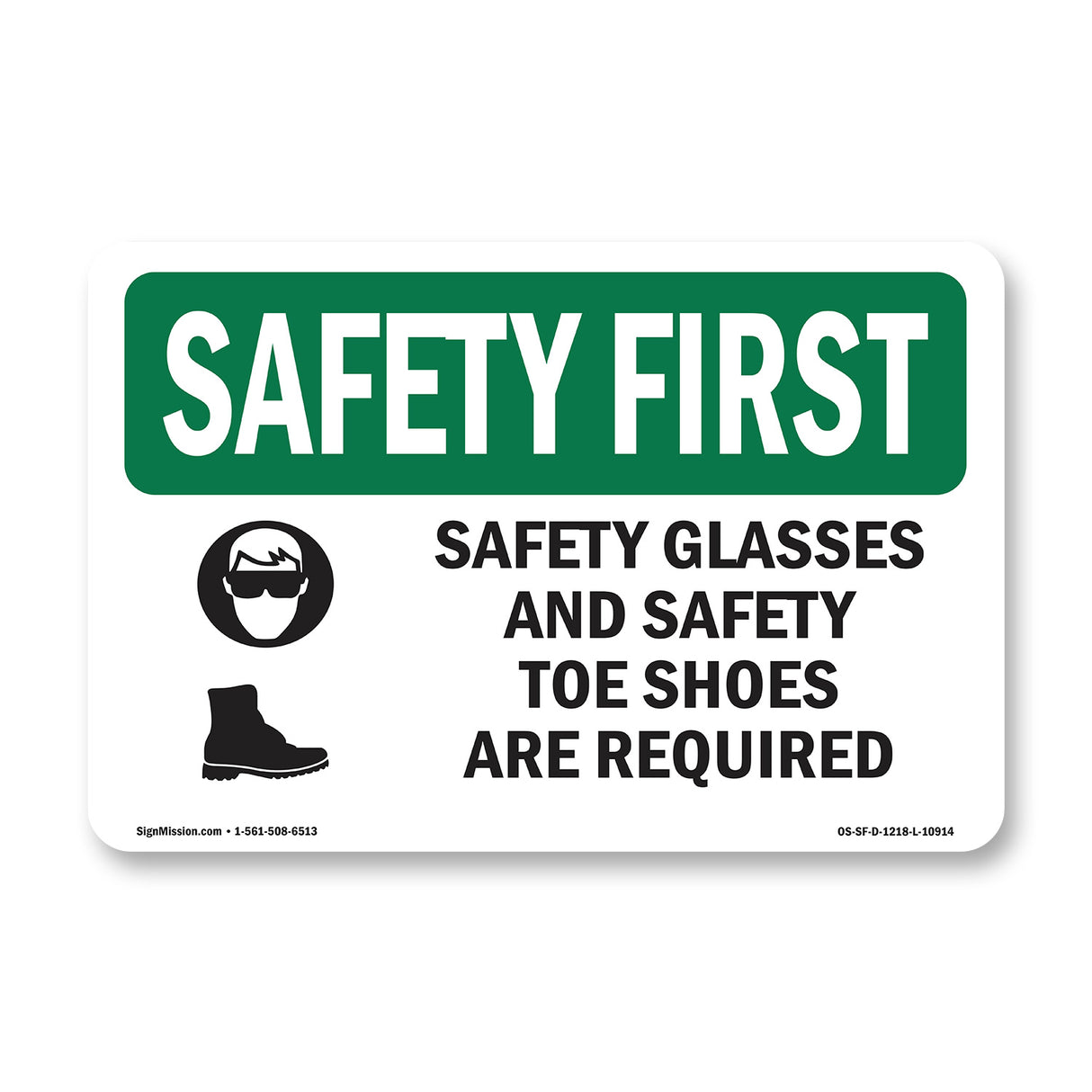 Safety Glasses And Safety Toe With Symbol