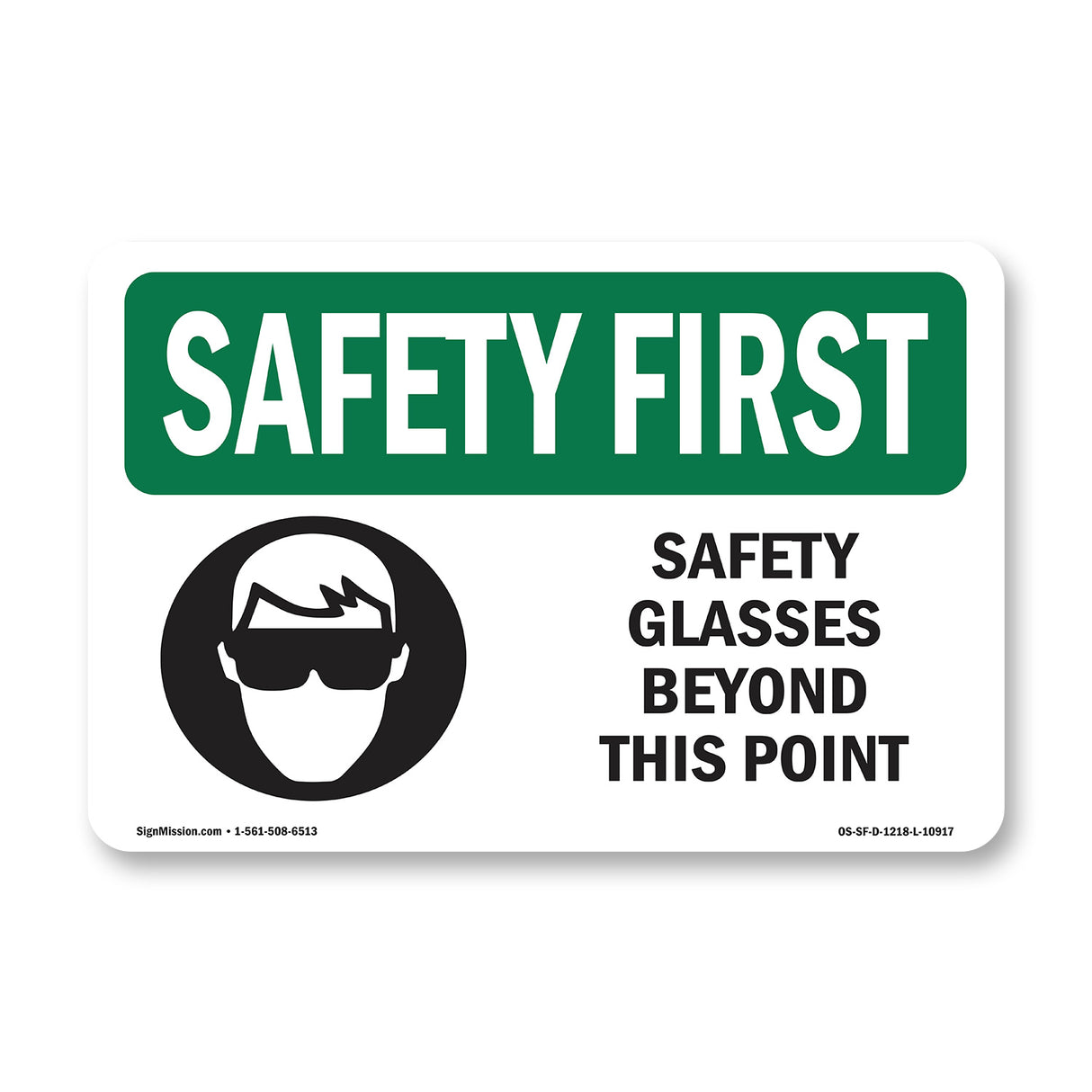 Safety Glasses Beyond This Point With Symbol