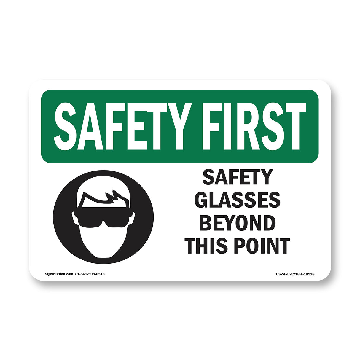 Safety Glasses Beyond This Point With Symbol