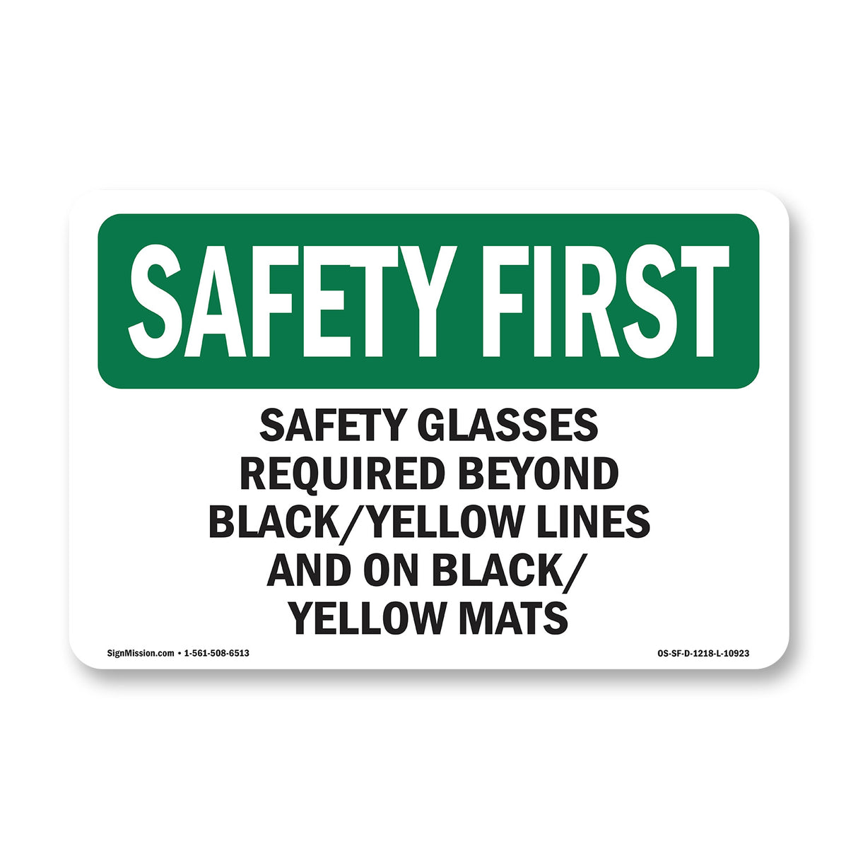 Safety Glasses Required Beyond Black-Yellow