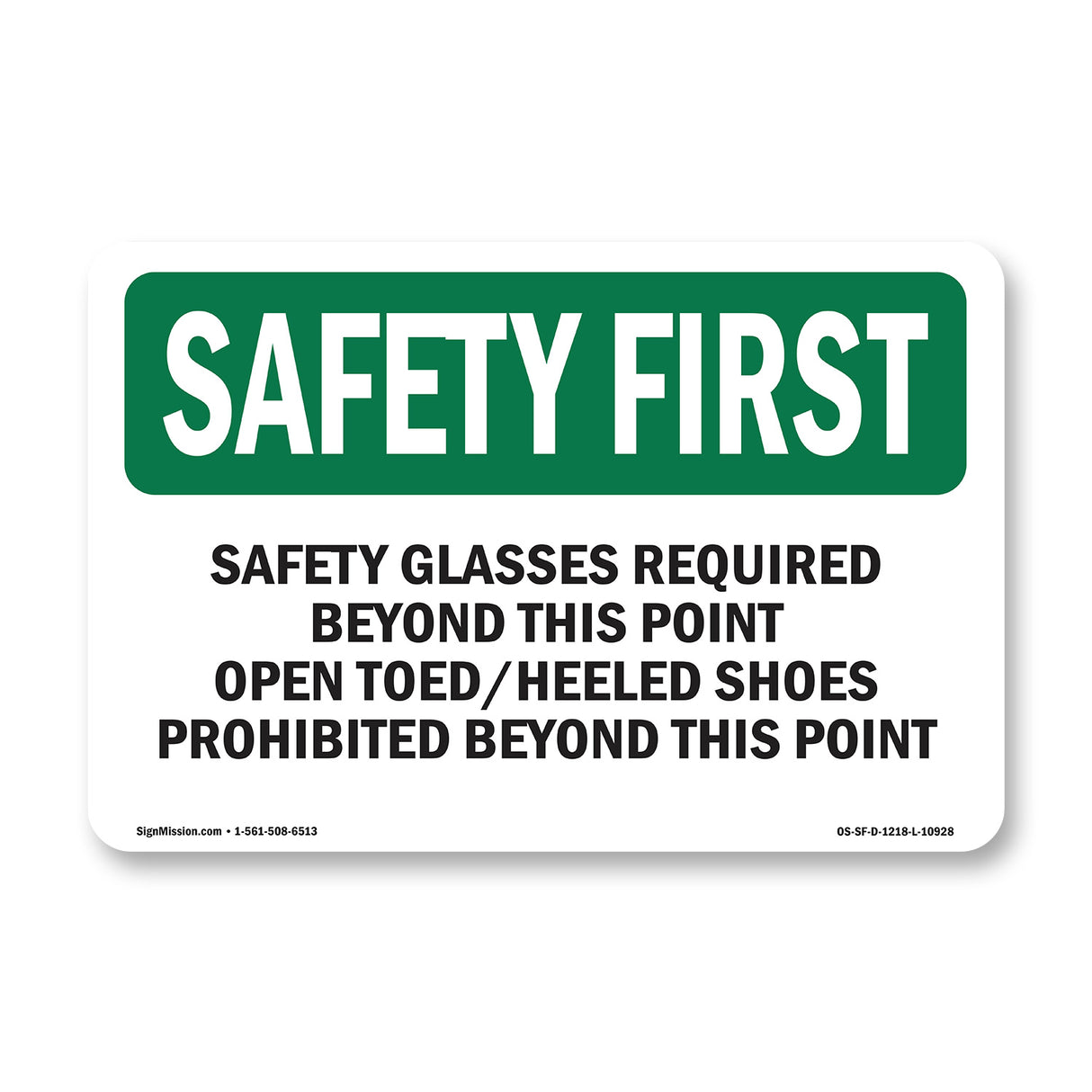 Safety Glasses Required Beyond This Point