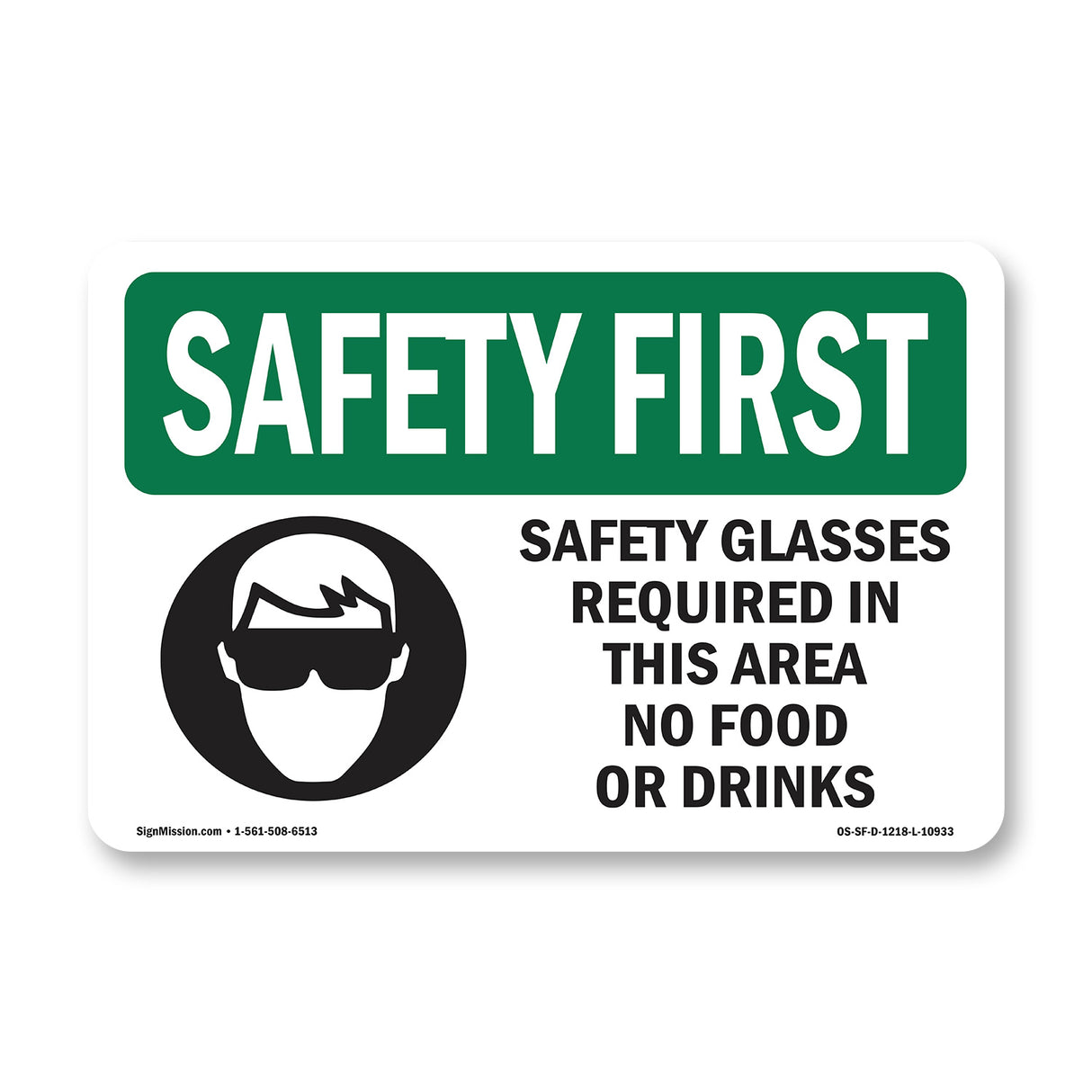 Safety Glasses Required In This With Symbol