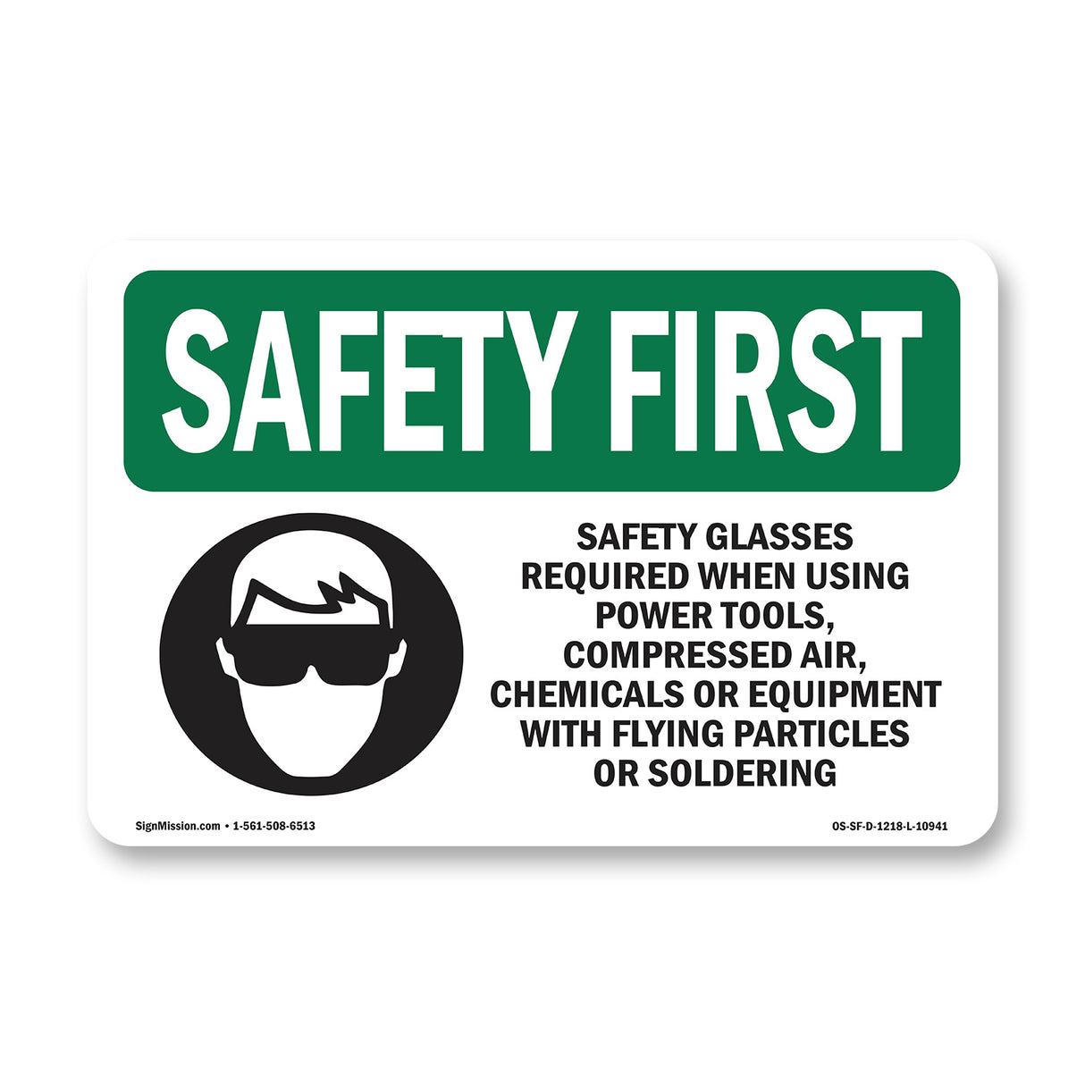 Safety Glasses Required When With Symbol