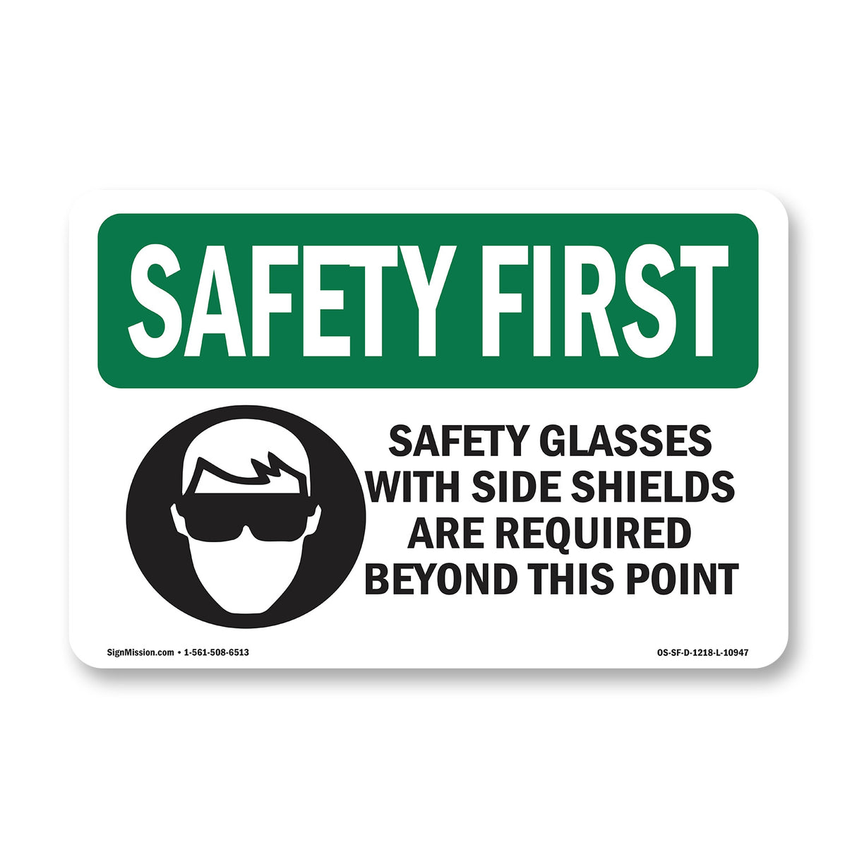 Safety Glasses With Side Shields With Symbol
