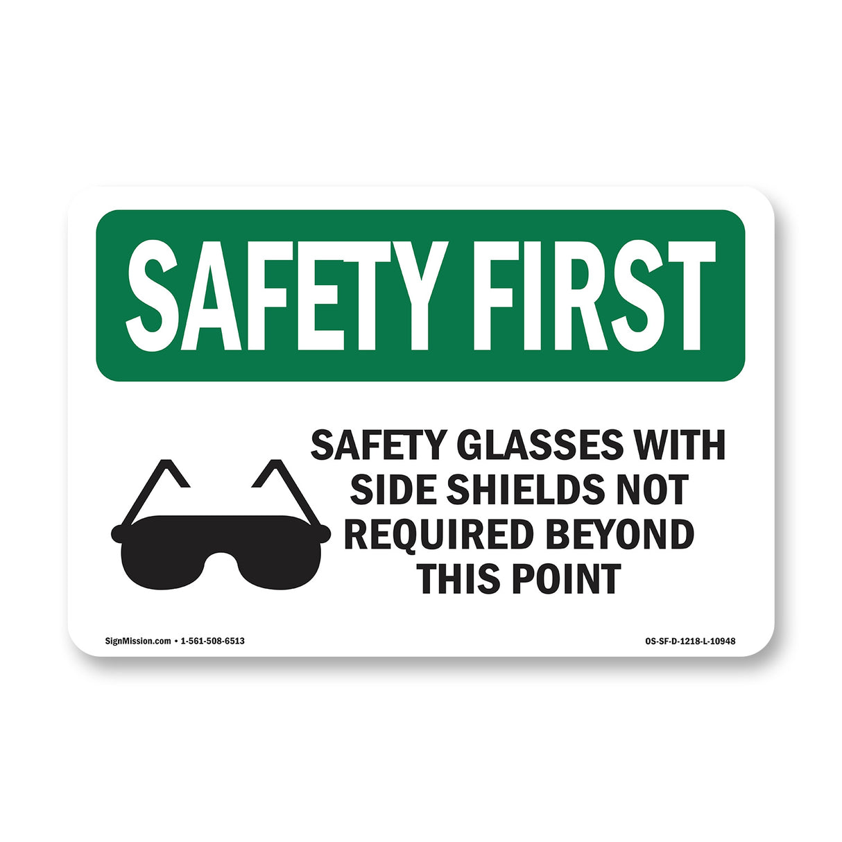 Safety Glasses With Side Shields With Symbol