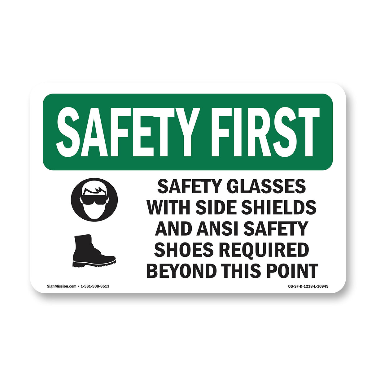 Safety Glasses With Side Shields With Symbol
