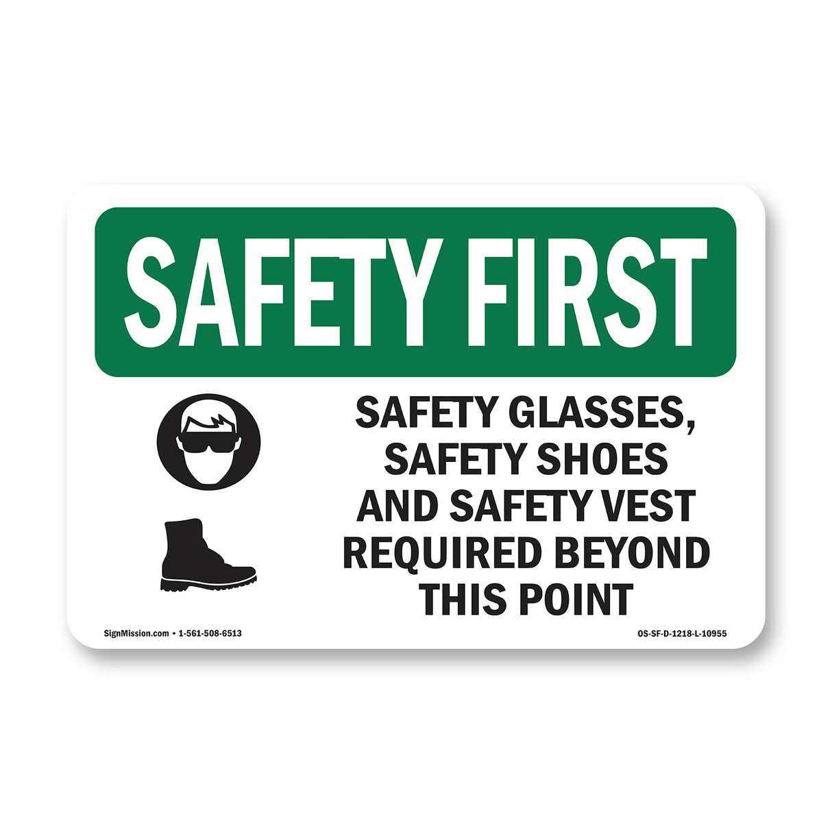 Safety Glasses, Safety Shoes With Symbol