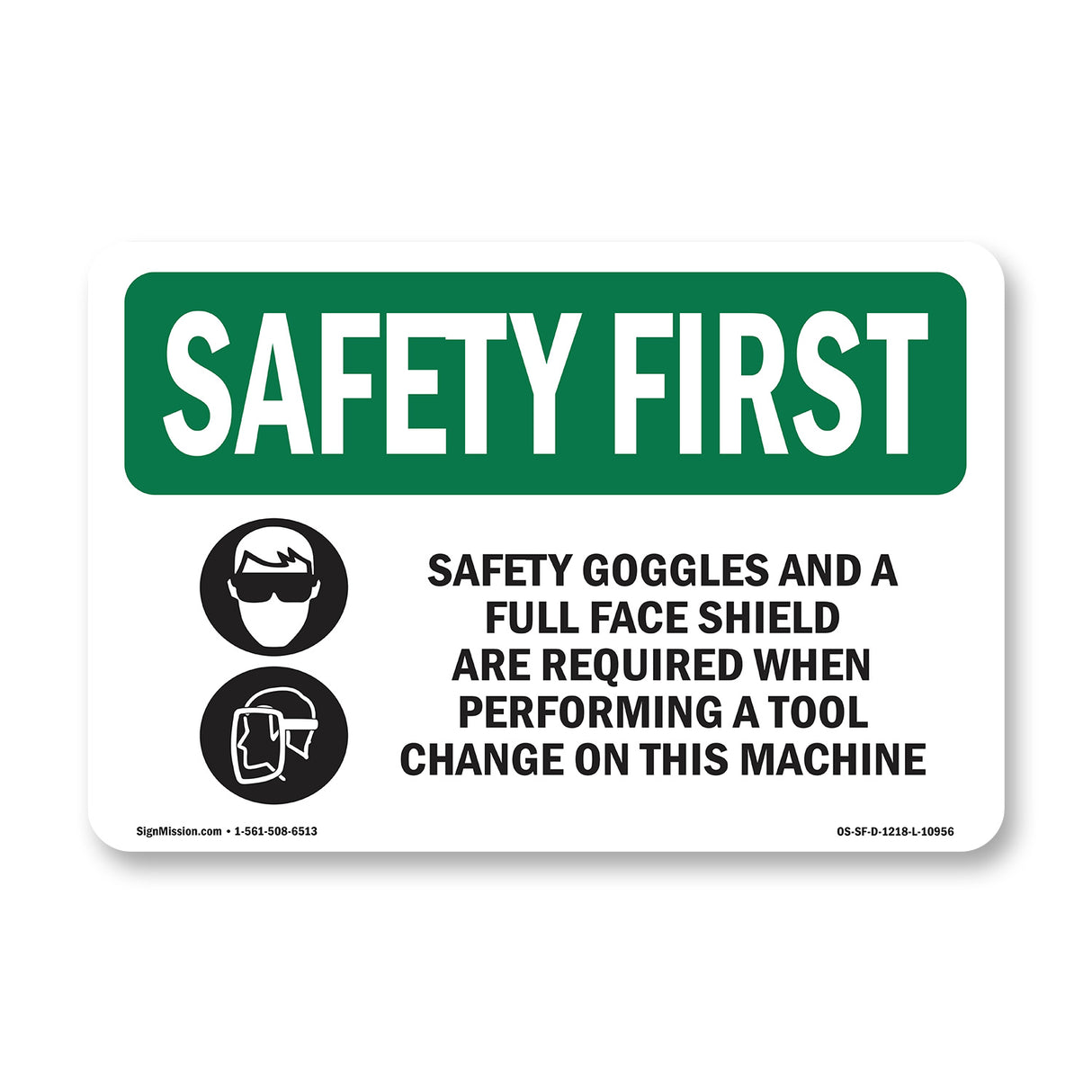 Safety Goggles And A Full Face With Symbol