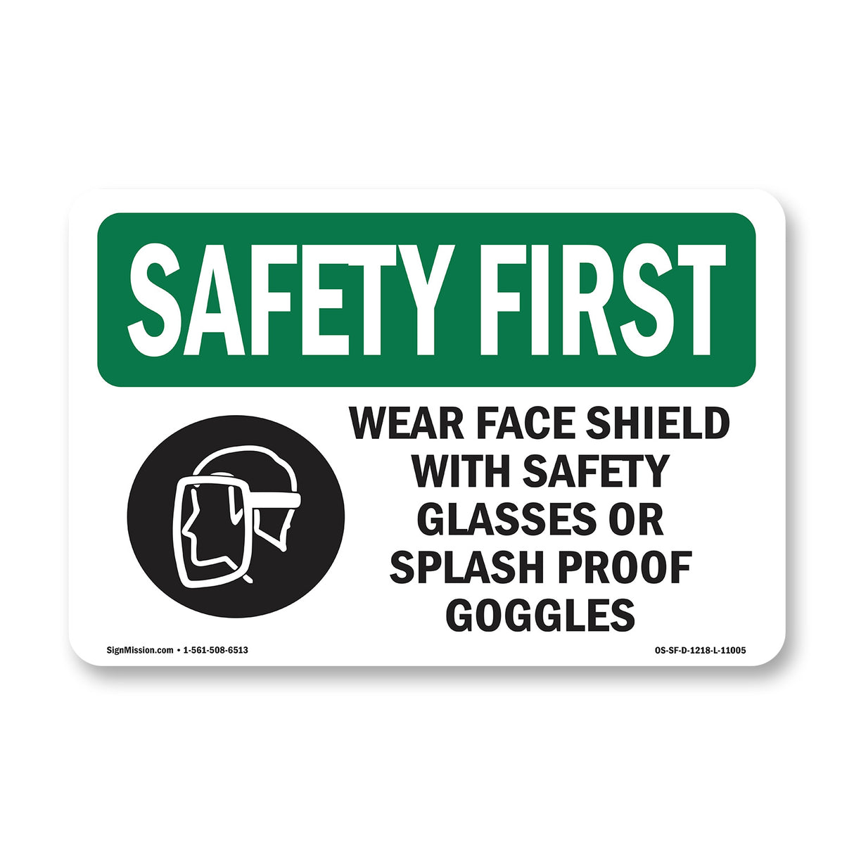 Wear Face Shield With Safety With Symbol