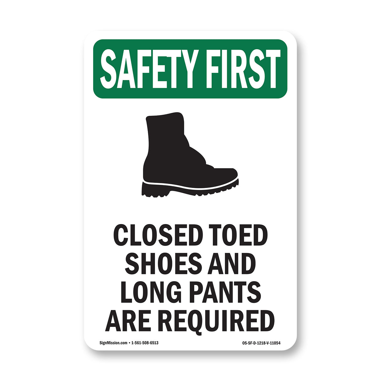 Closed Toed Shoes And Long Pants With Symbol