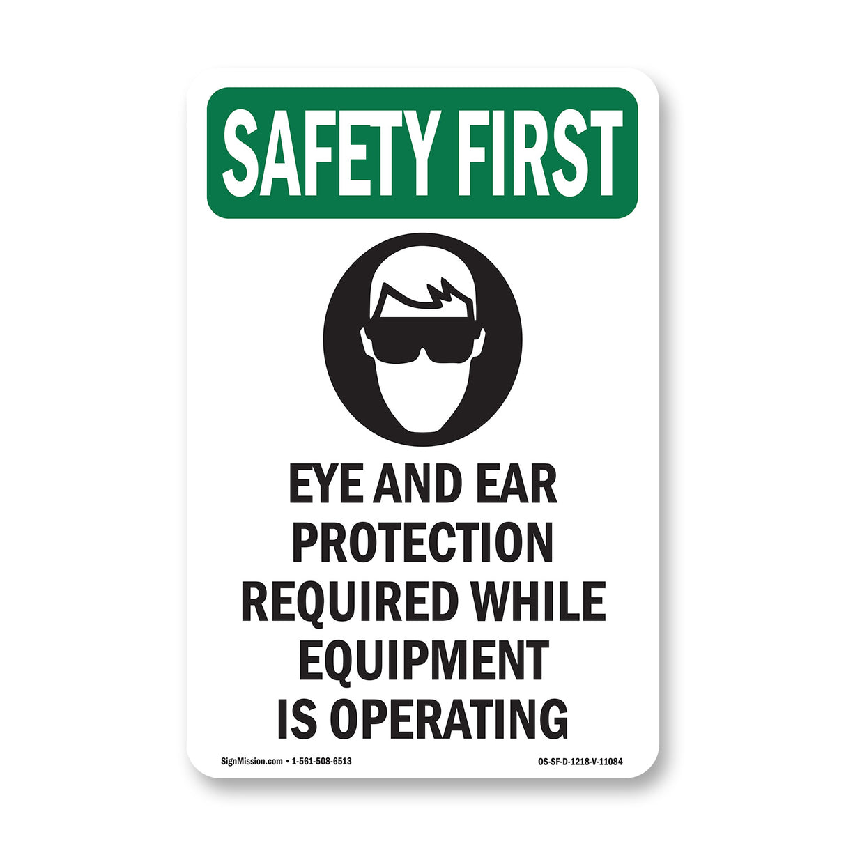 Eye And Ear Protection Required With Symbol
