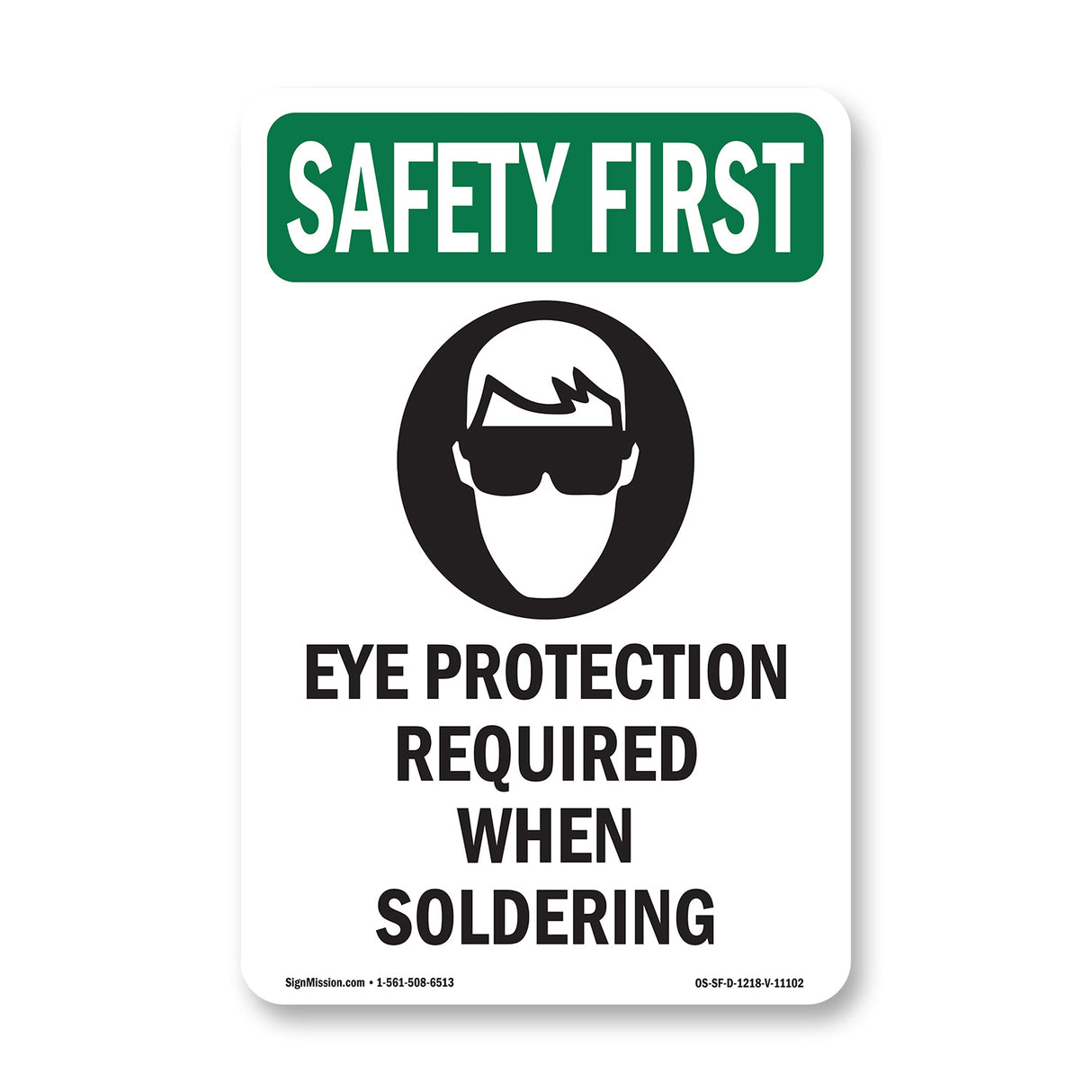 Eye Protection Required When Soldering With Symbol
