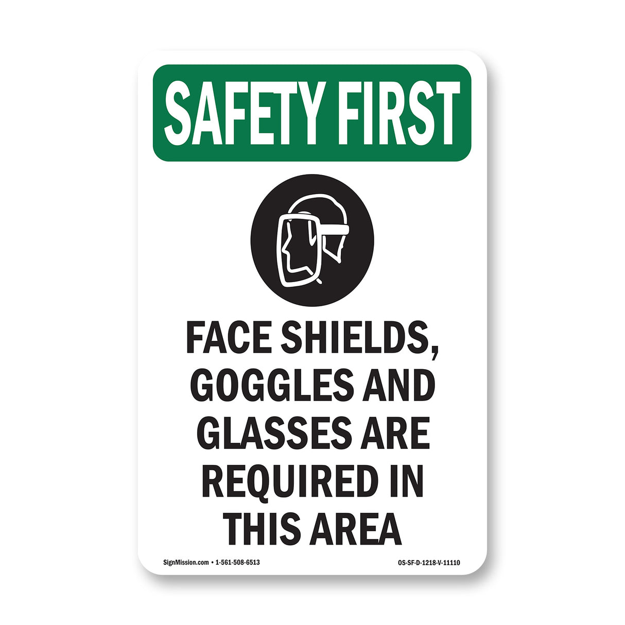 Face Shields, Goggles And Glasses With Symbol