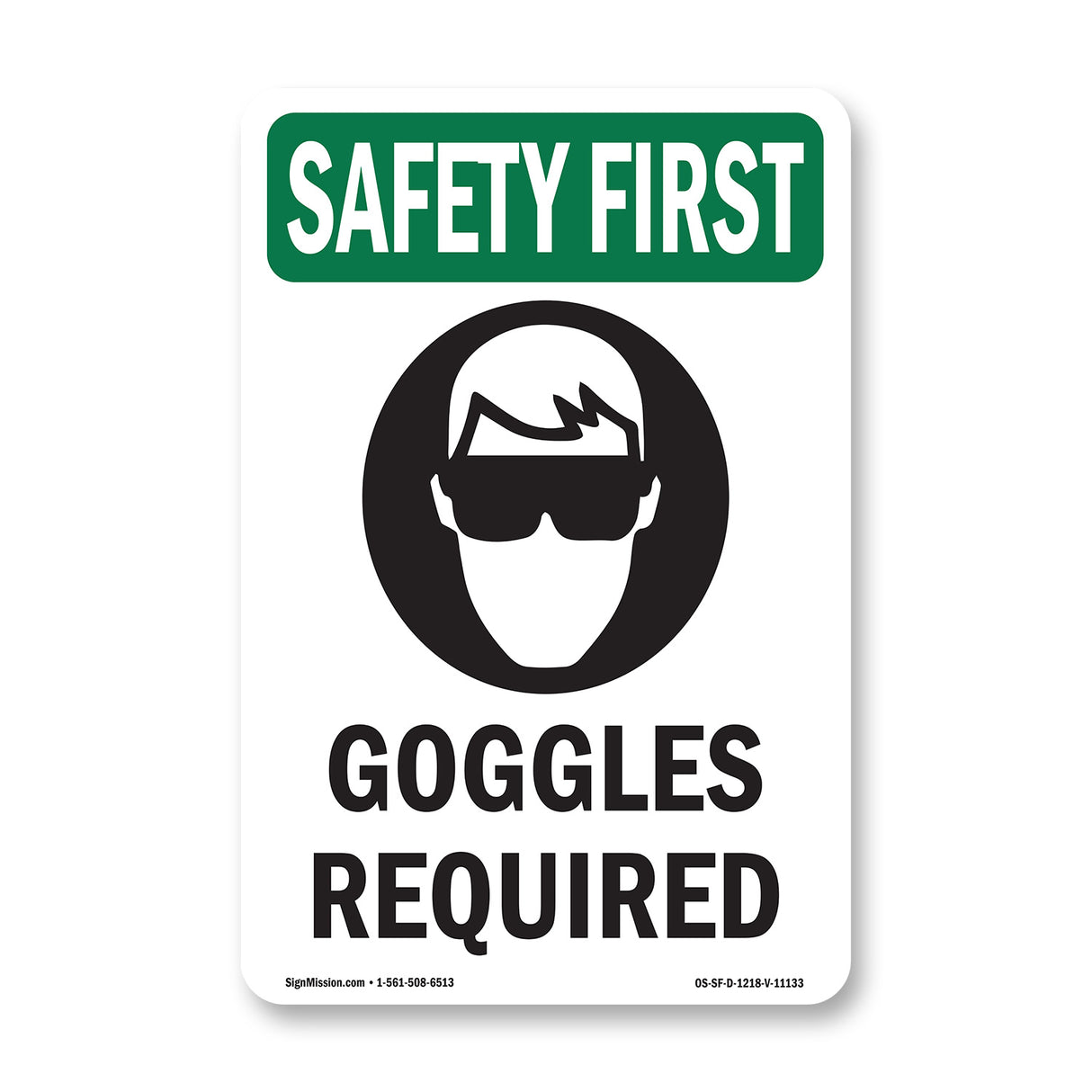 Goggles Required With Symbol