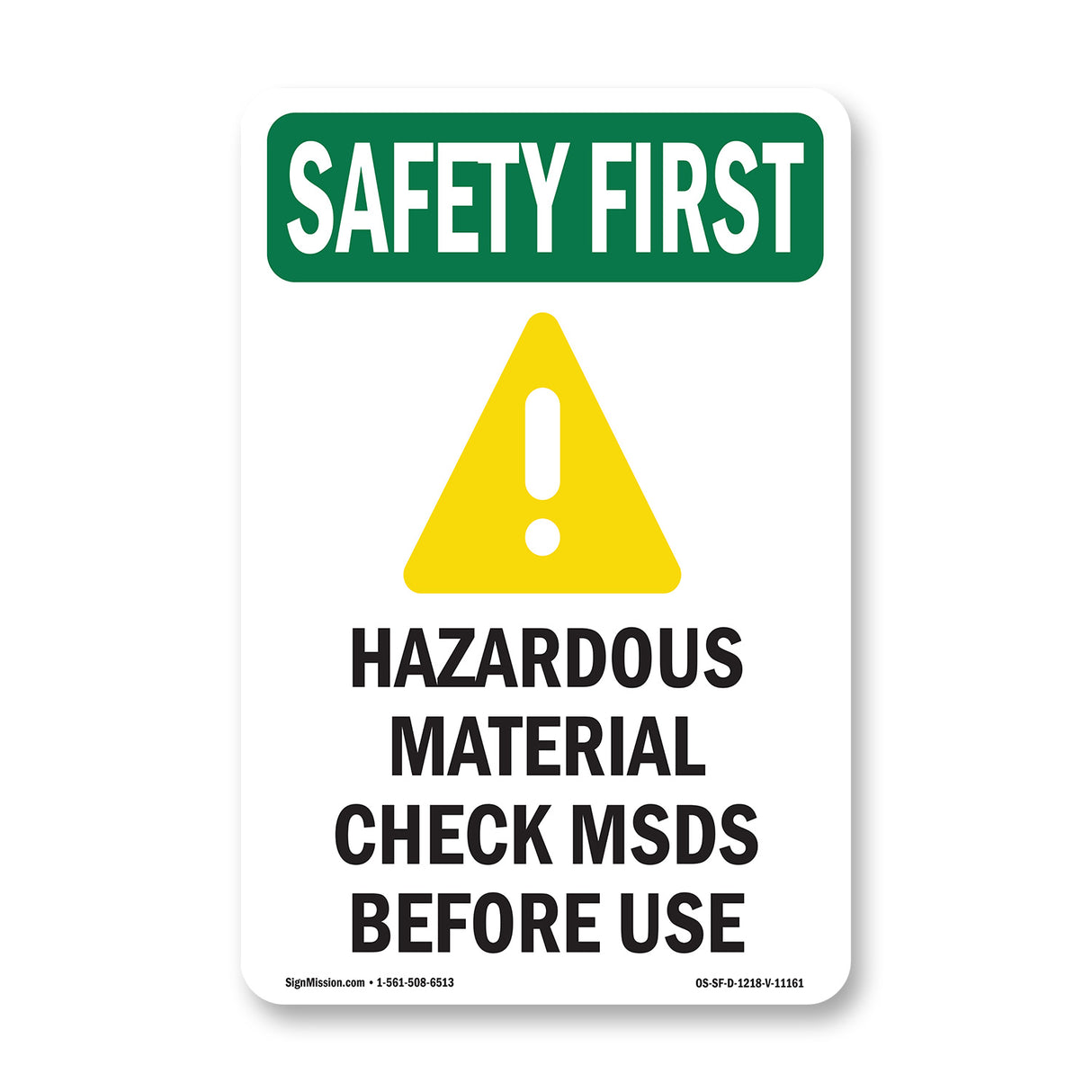 Hazardous Material Check MSDS Before