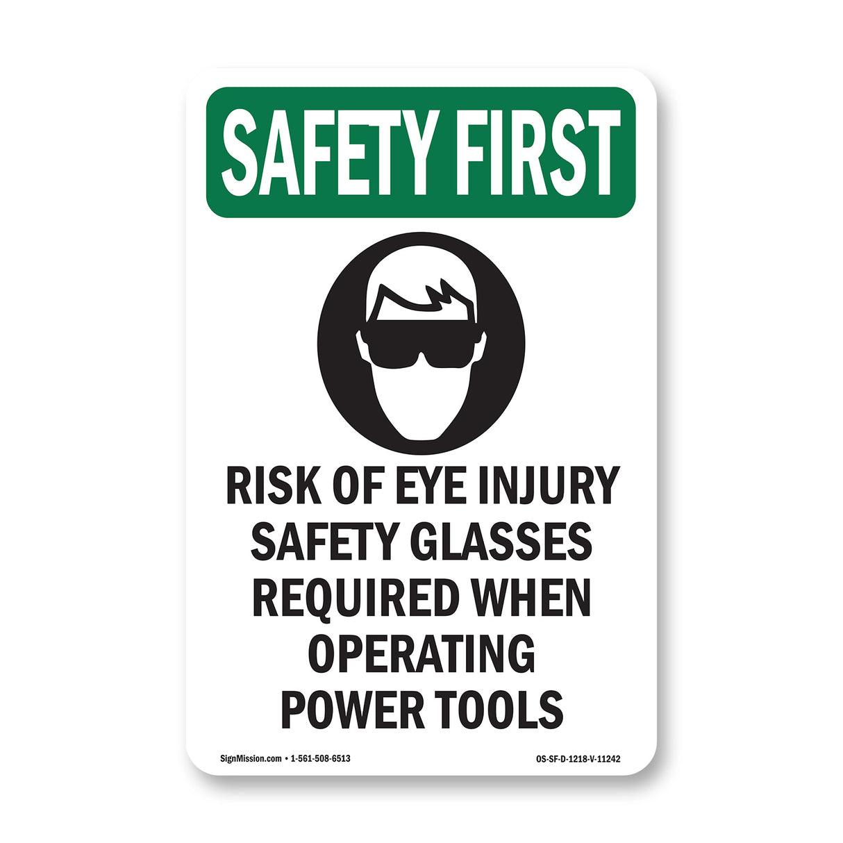 Risk Of Eye Injury Safety Glasses With Symbol