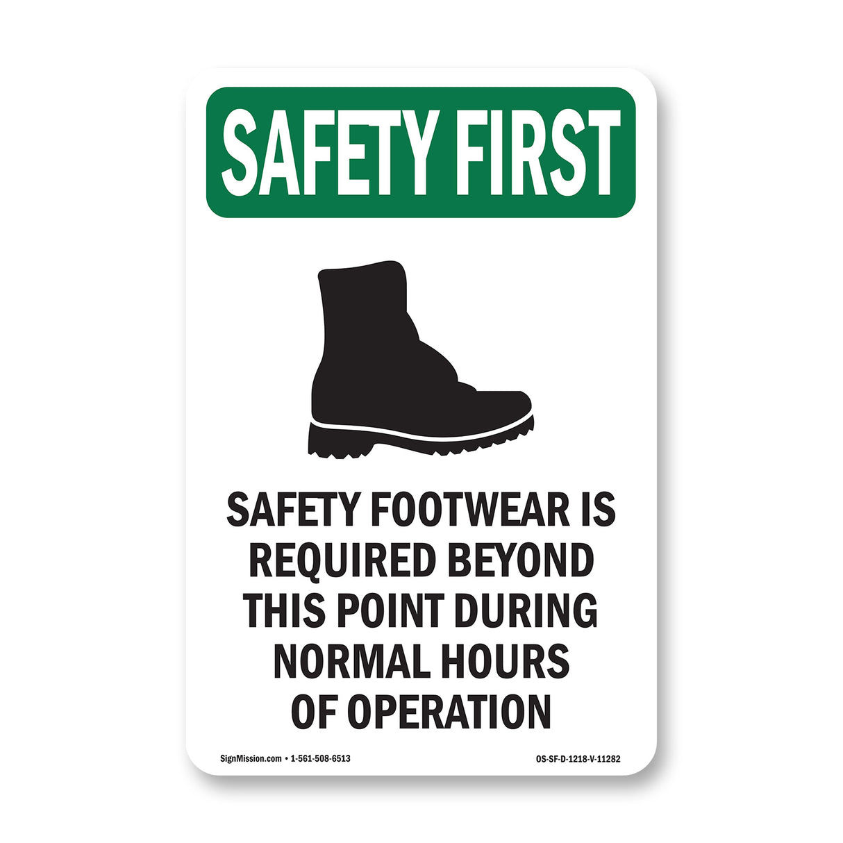 Safety Footwear Is Required With Symbol