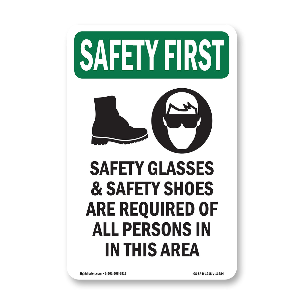 Safety Glasses & Safety Shoes With Symbol