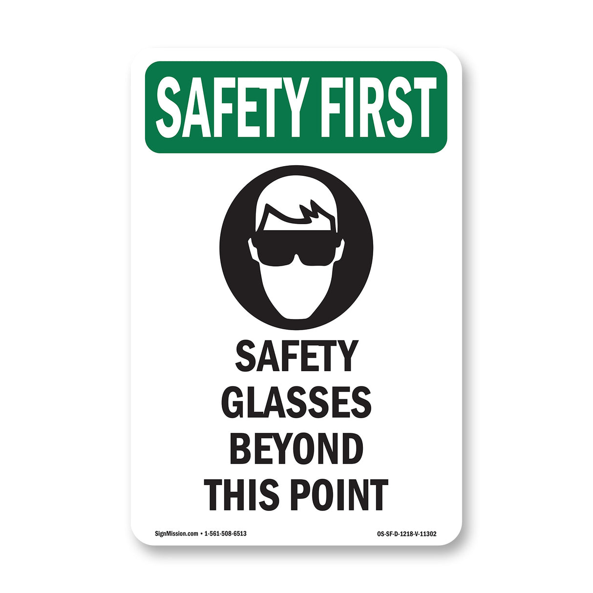 Safety Glasses Beyond This Point With Symbol