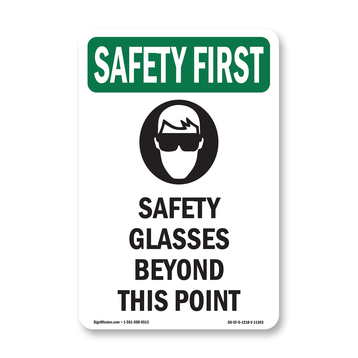 Safety Glasses Beyond This Point With Symbol