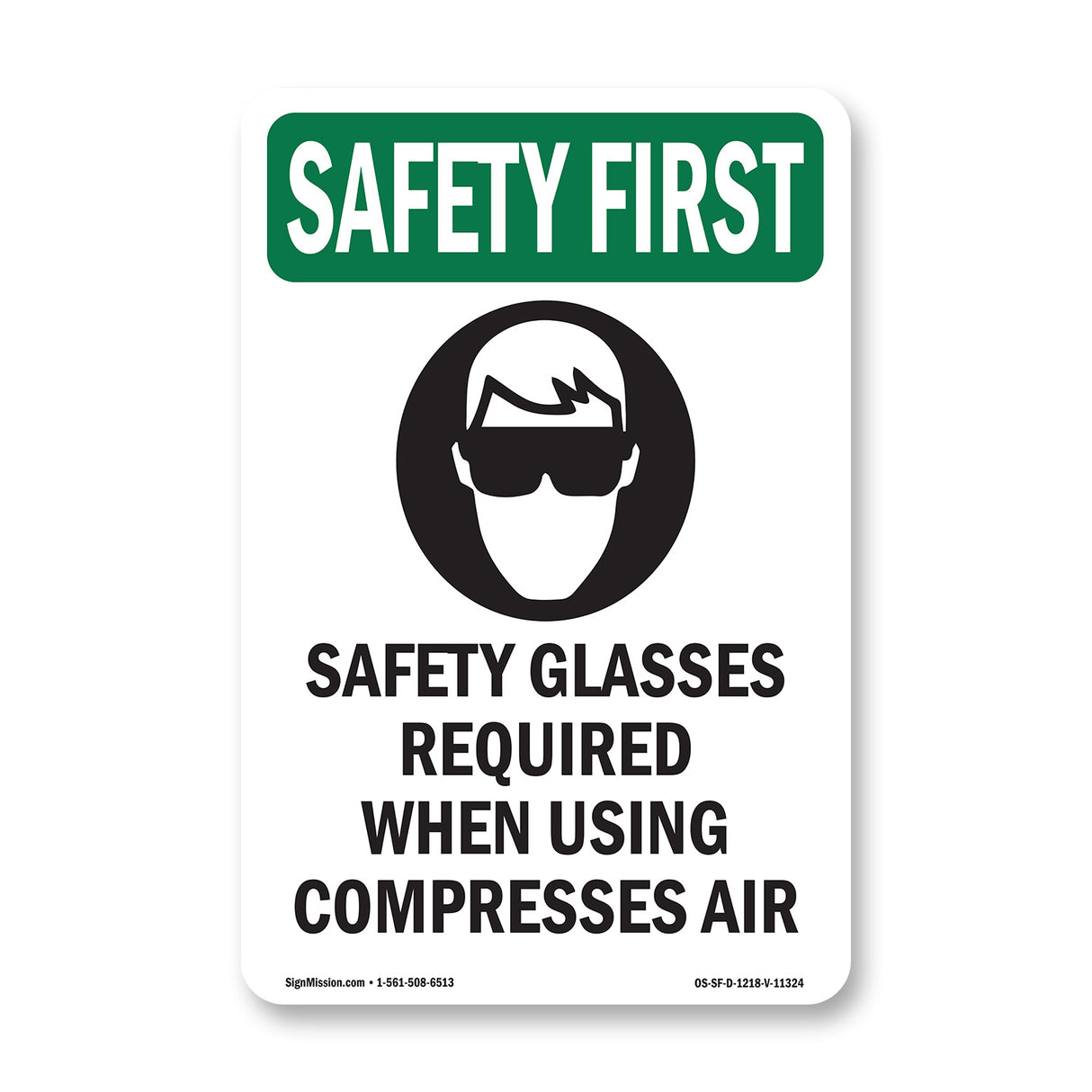 Safety Glasses Required When With Symbol