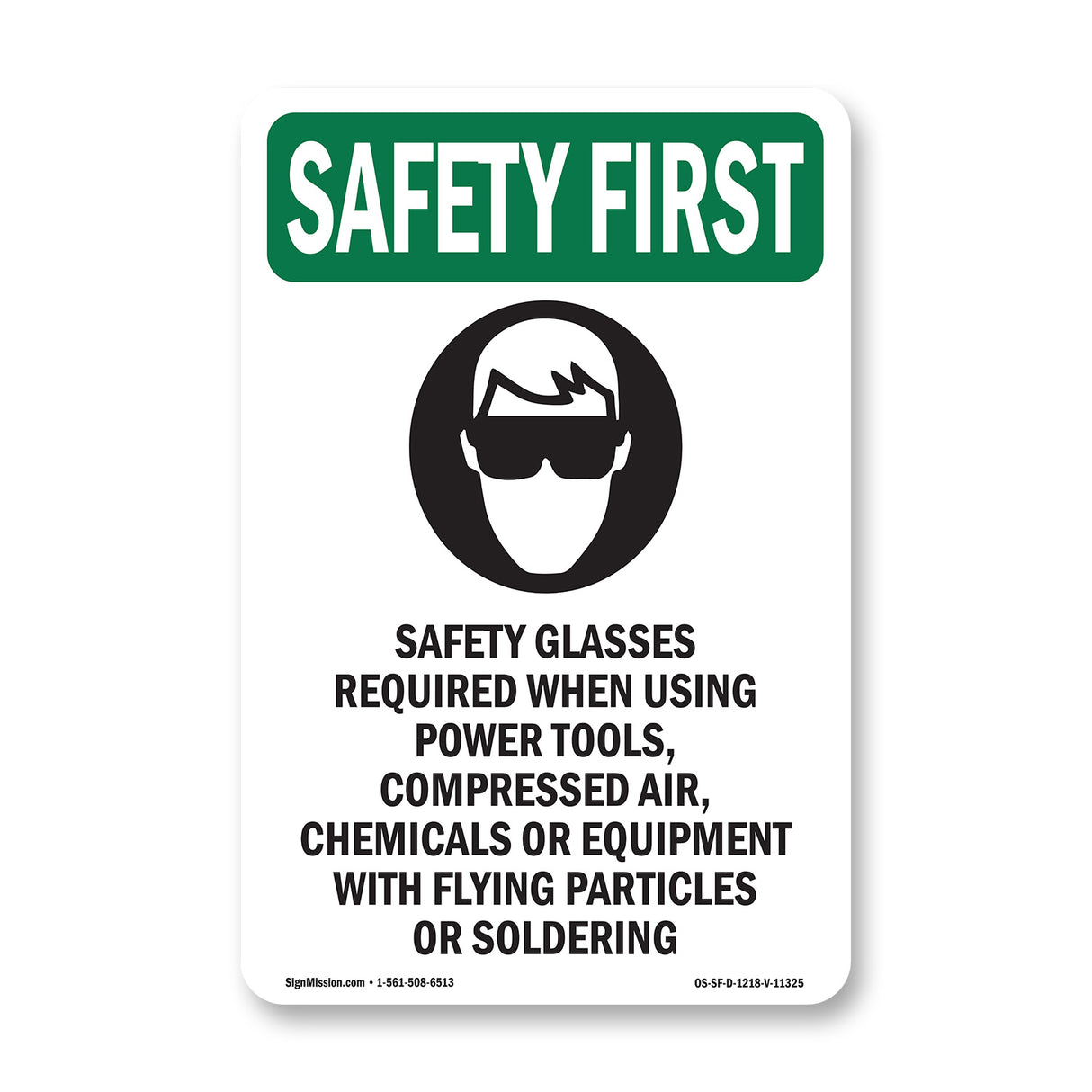 Safety Glasses Required When With Symbol