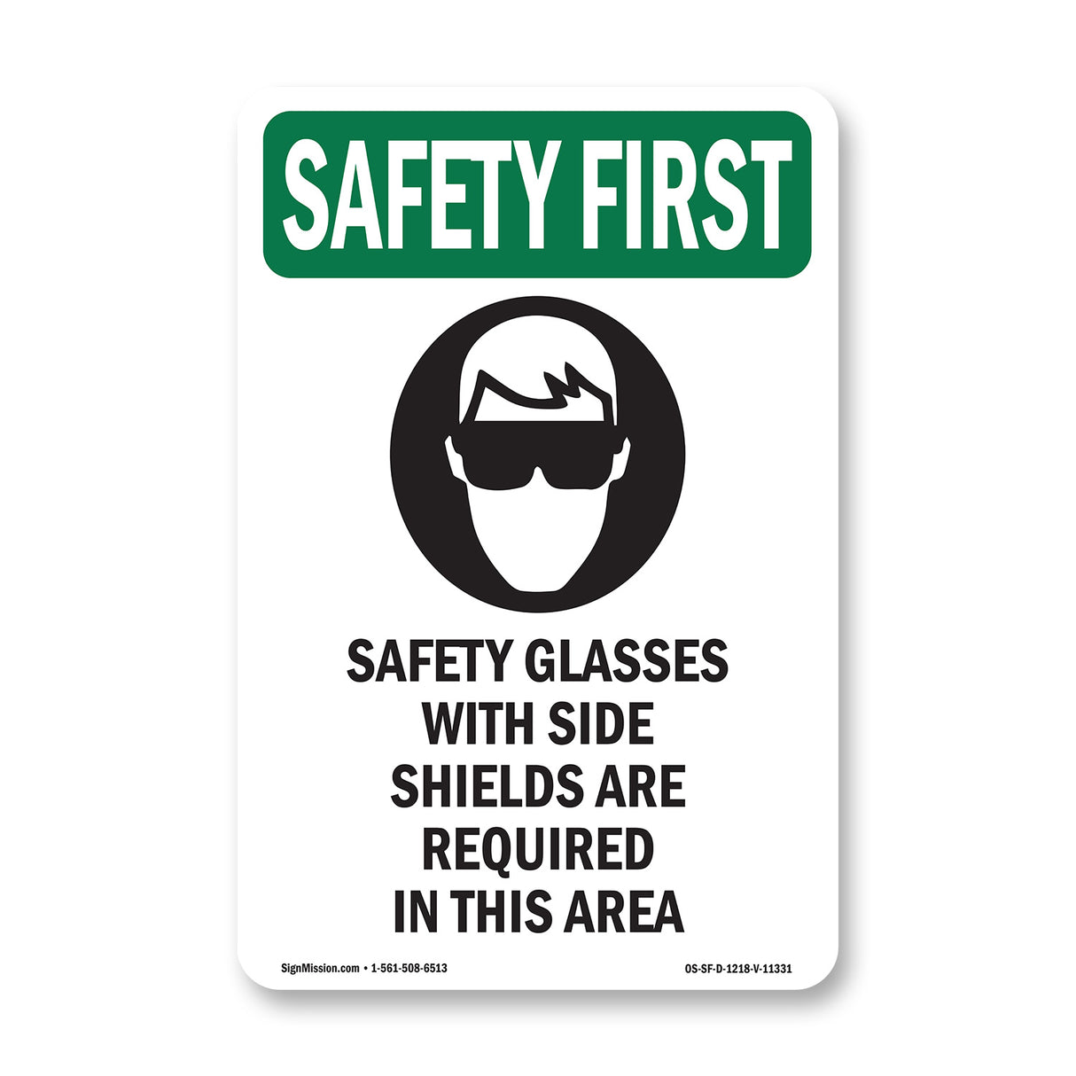 Safety Glasses With Side Shields With Symbol