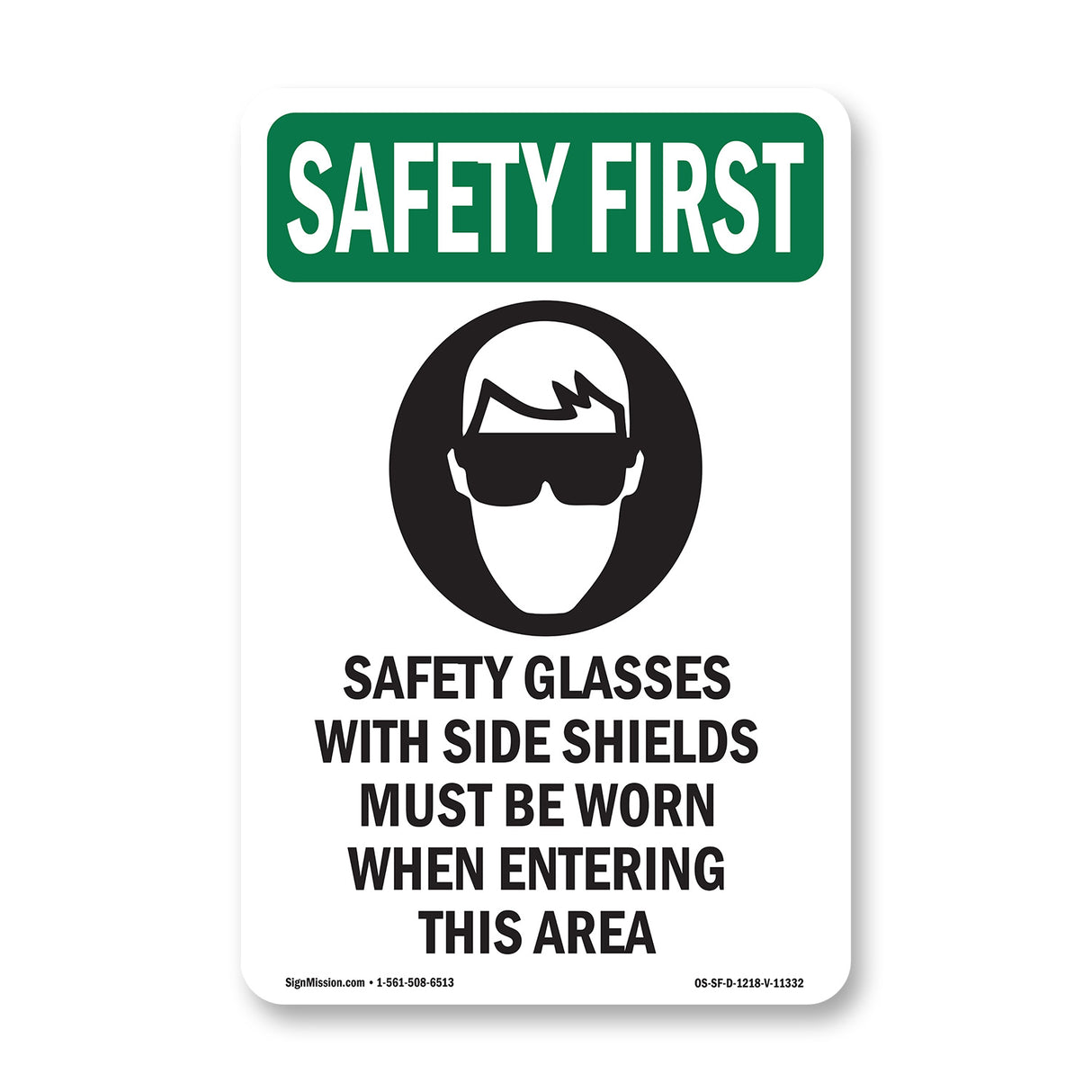 Safety Glasses With Side Shields With Symbol
