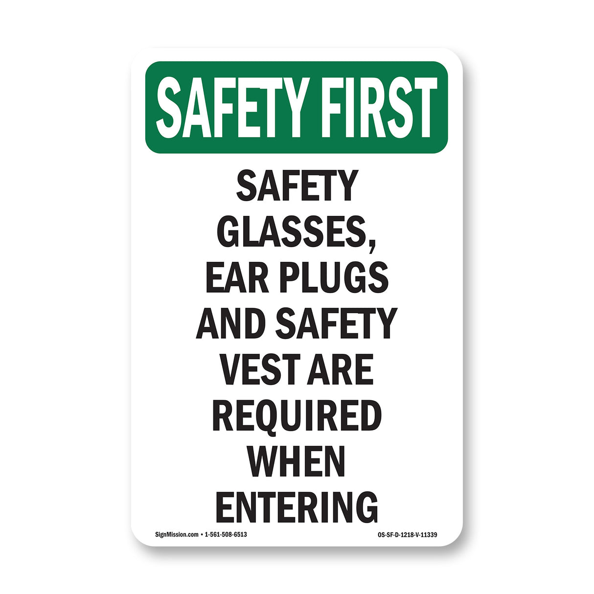 Safety Glasses, Ear Plugs And