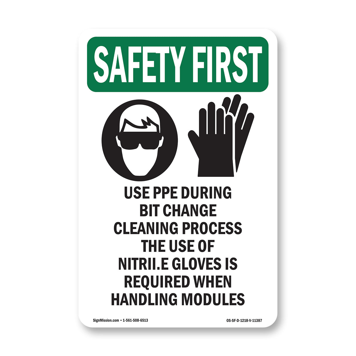Use PPE During Bit Change Cleaning With Symbol