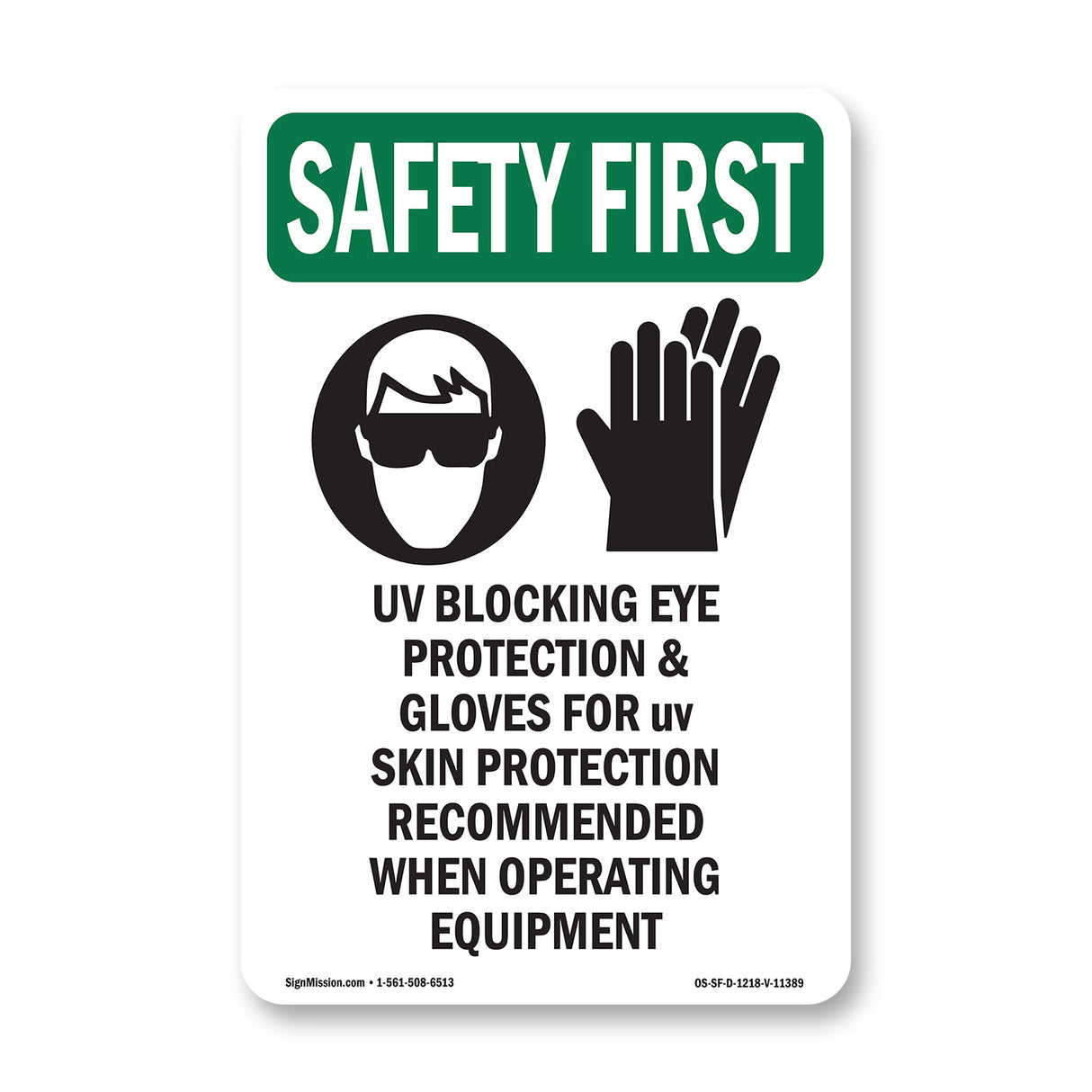 UV Blocking Eye Protection & With Symbol