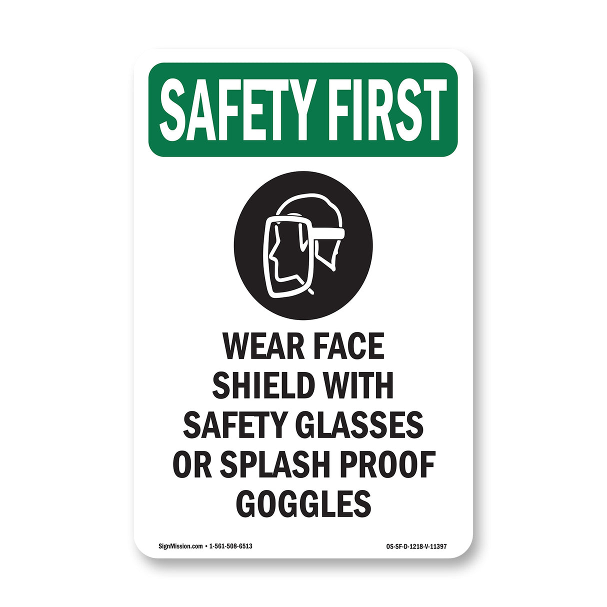 Wear Face Shield With Safety With Symbol