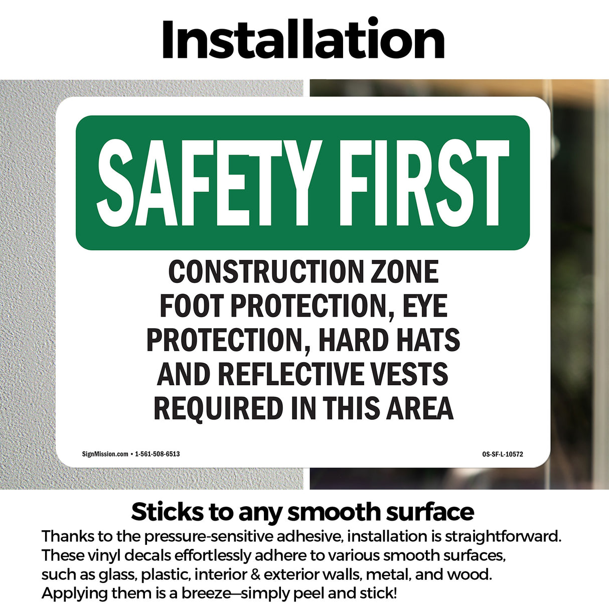 Construction Zone Foot Protection, Eye Protection,