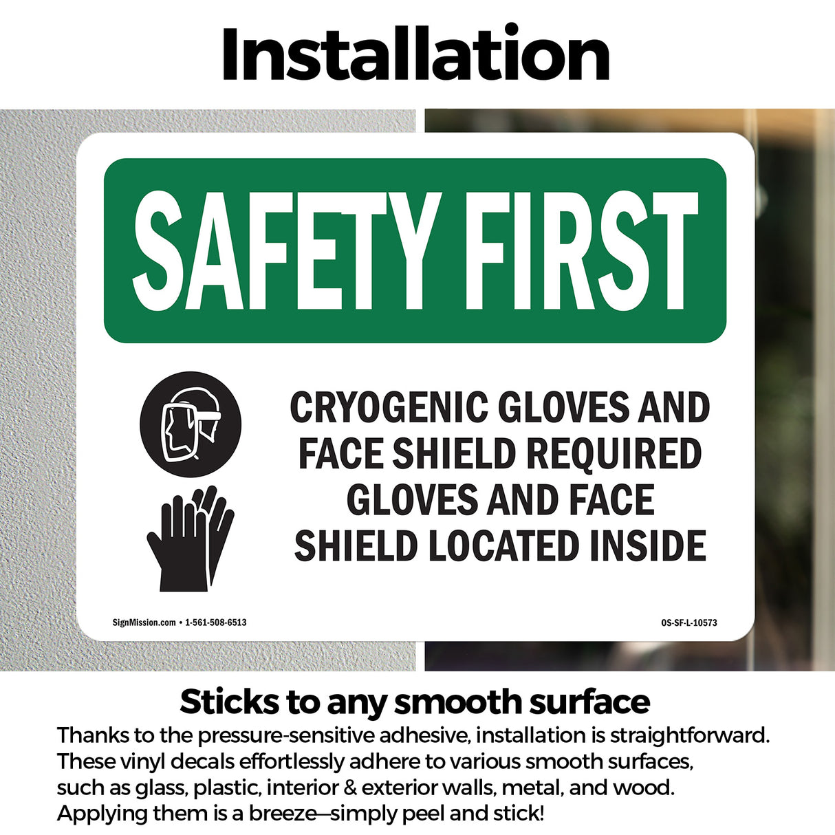 Cryogenic Gloves And Face Shield With Symbol