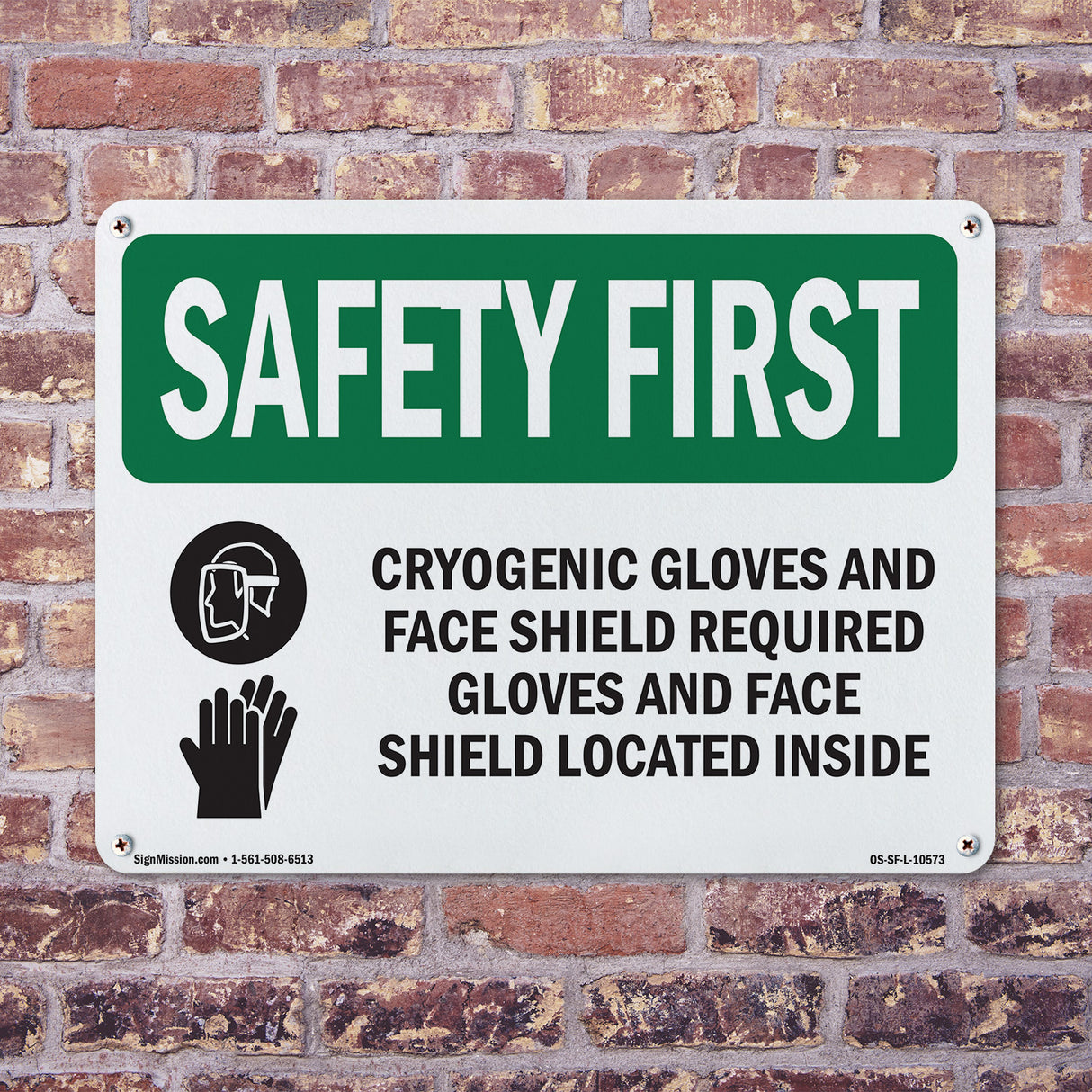 Cryogenic Gloves And Face Shield With Symbol