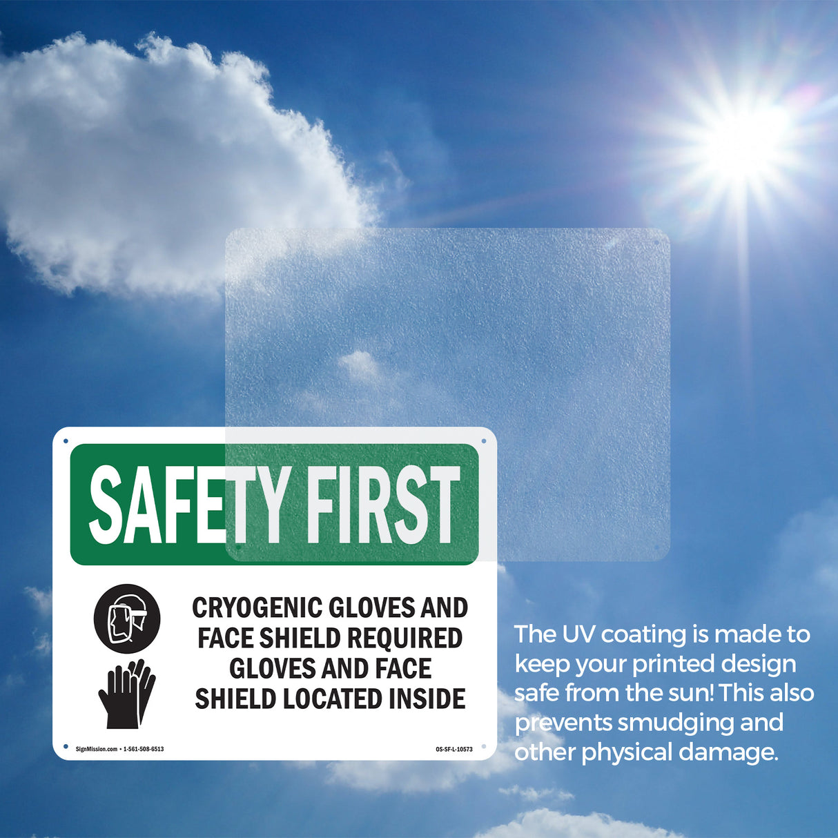 Cryogenic Gloves And Face Shield With Symbol