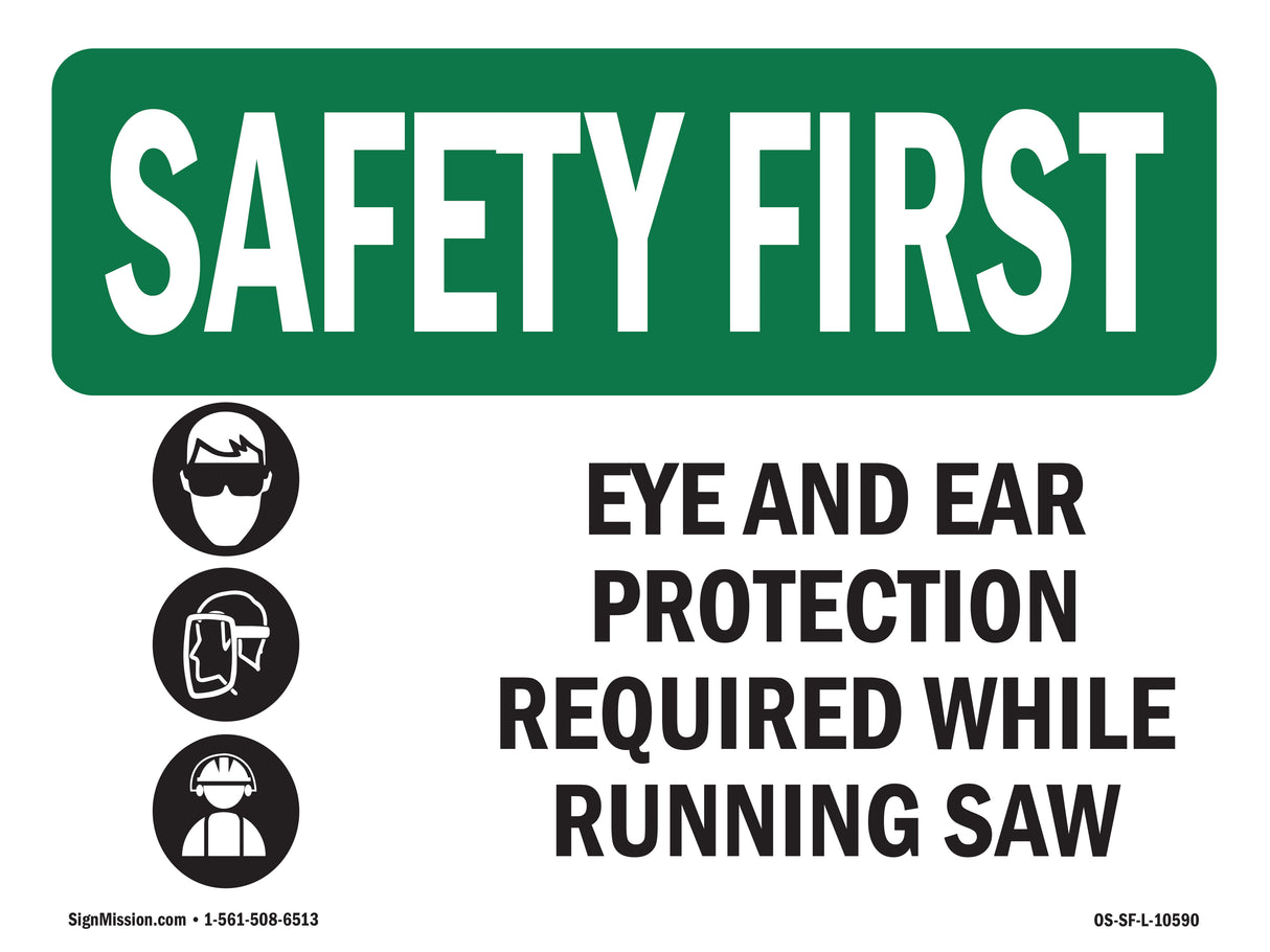 Eye And Ear Protection Required With Symbol