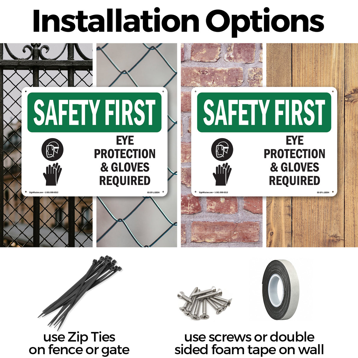 Eye Protection & Gloves Required With Symbol