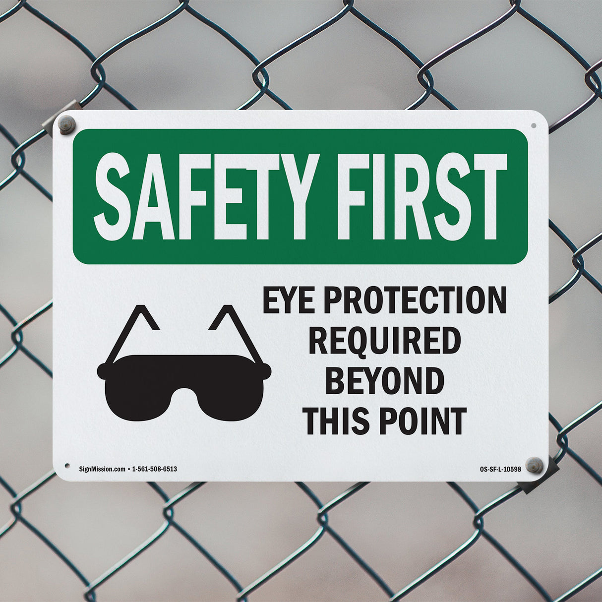 Eye Protection Required Beyond With Symbol