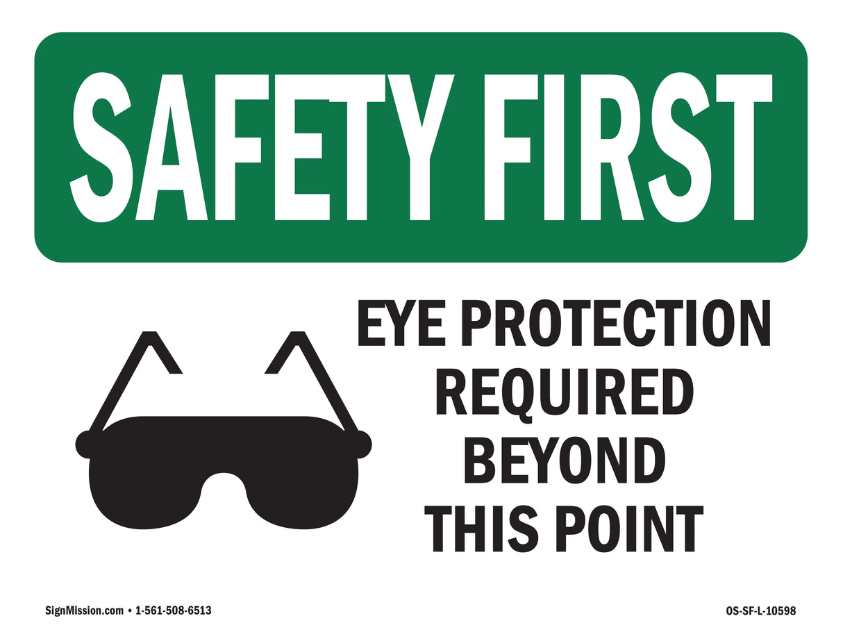 Eye Protection Required Beyond With Symbol
