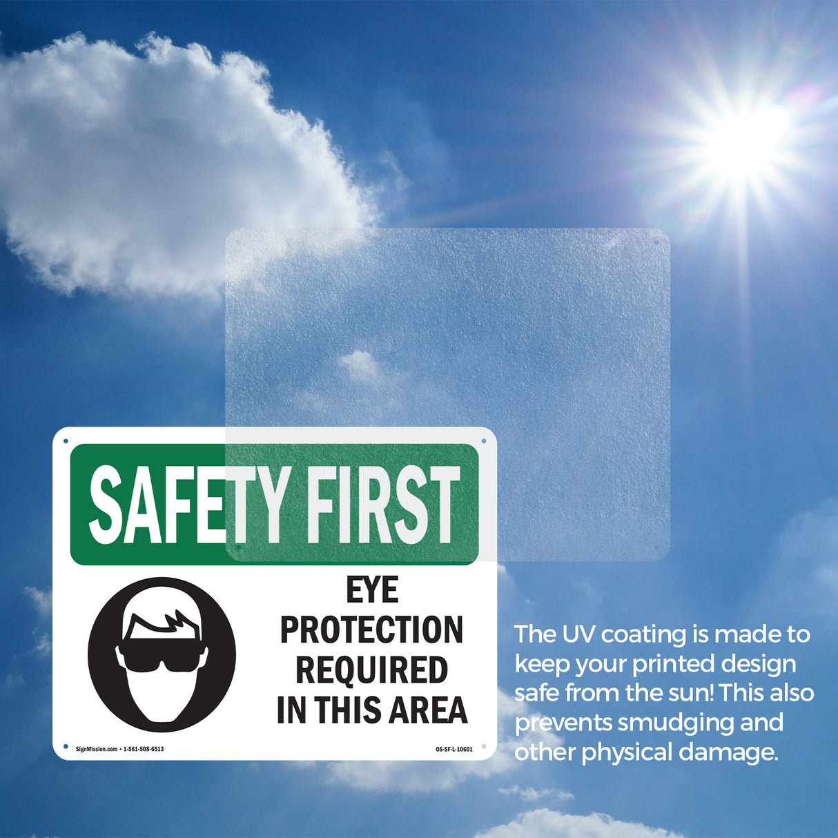 Eye Protection Required In This Area With Symbol