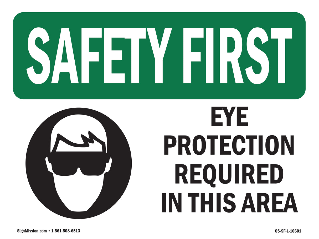 Eye Protection Required In This Area With Symbol