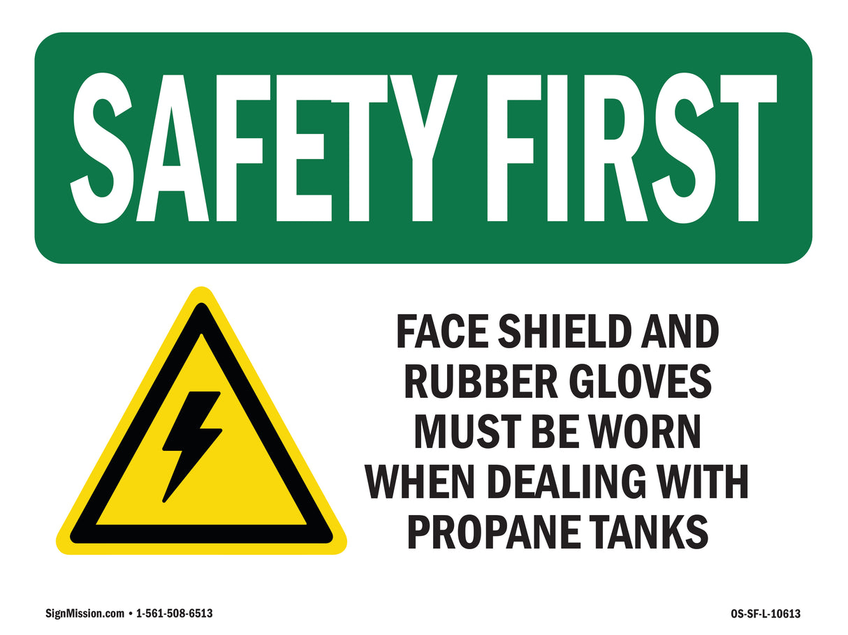 Face Shield And Rubber Gloves With Symbol