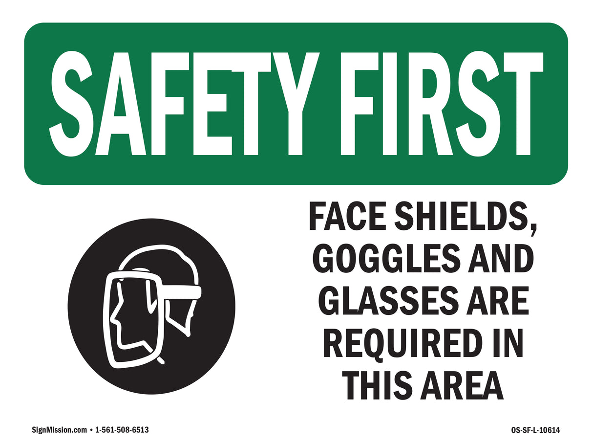 Face Shields, Goggles And Glasses With Symbol