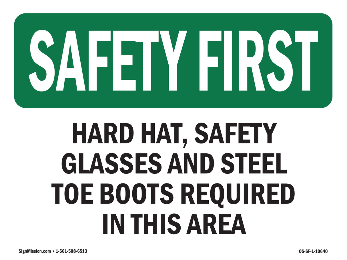 Hard Hat, Safety Glasses And Steel Toe Boots