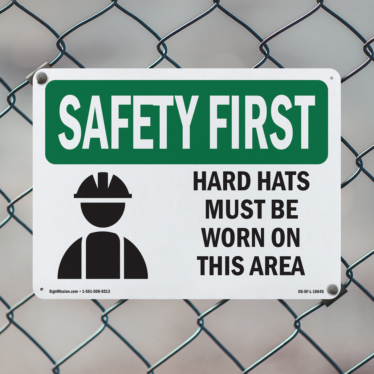 Hard Hats Must Be Worn In This Area With Symbol