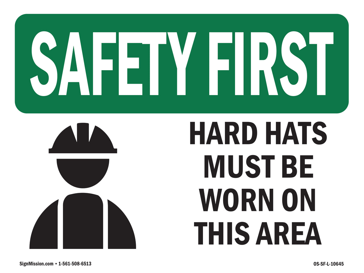 Hard Hats Must Be Worn In This Area With Symbol