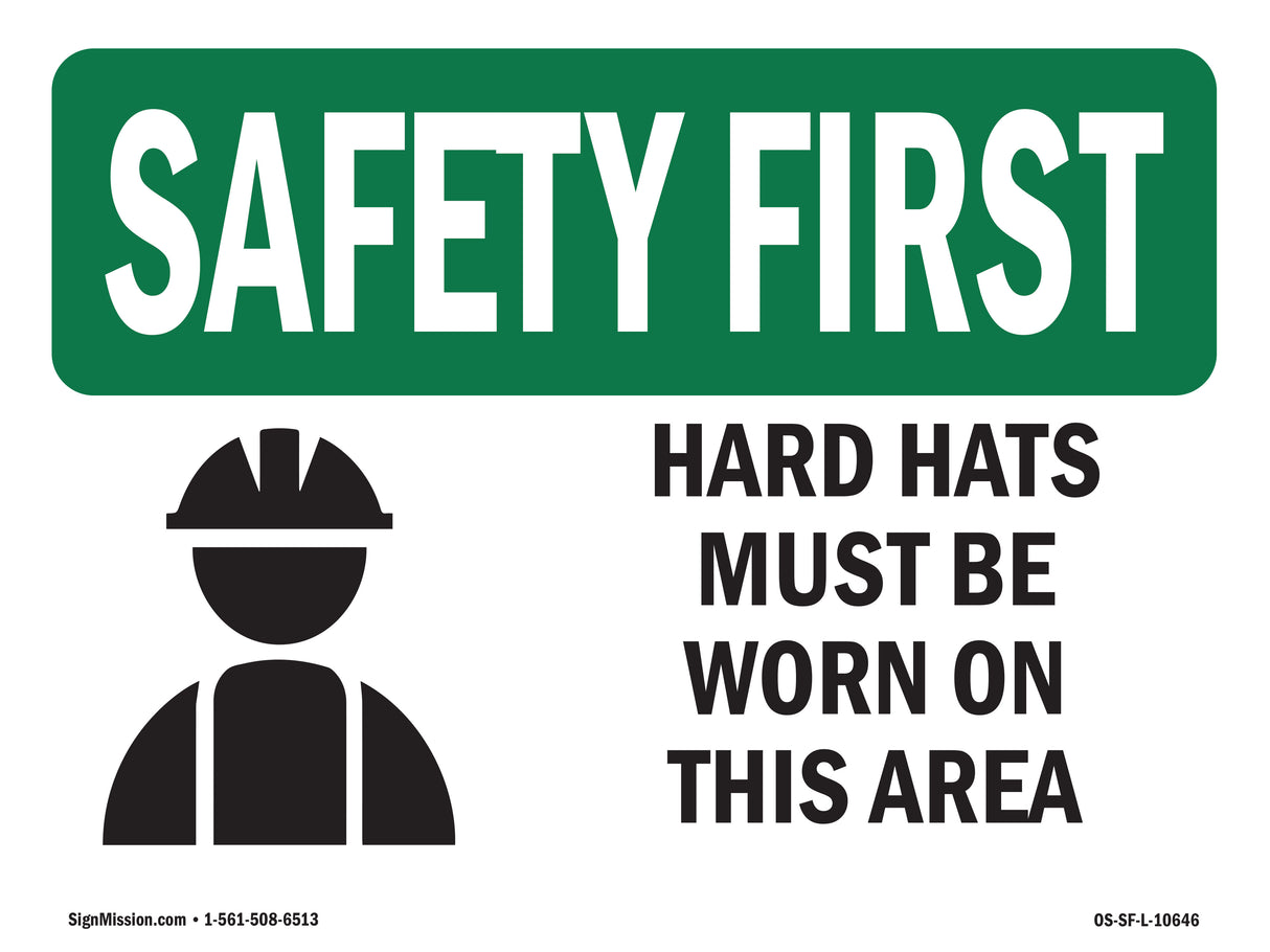 Hard Hats Must Be Worn In This Area With Symbol