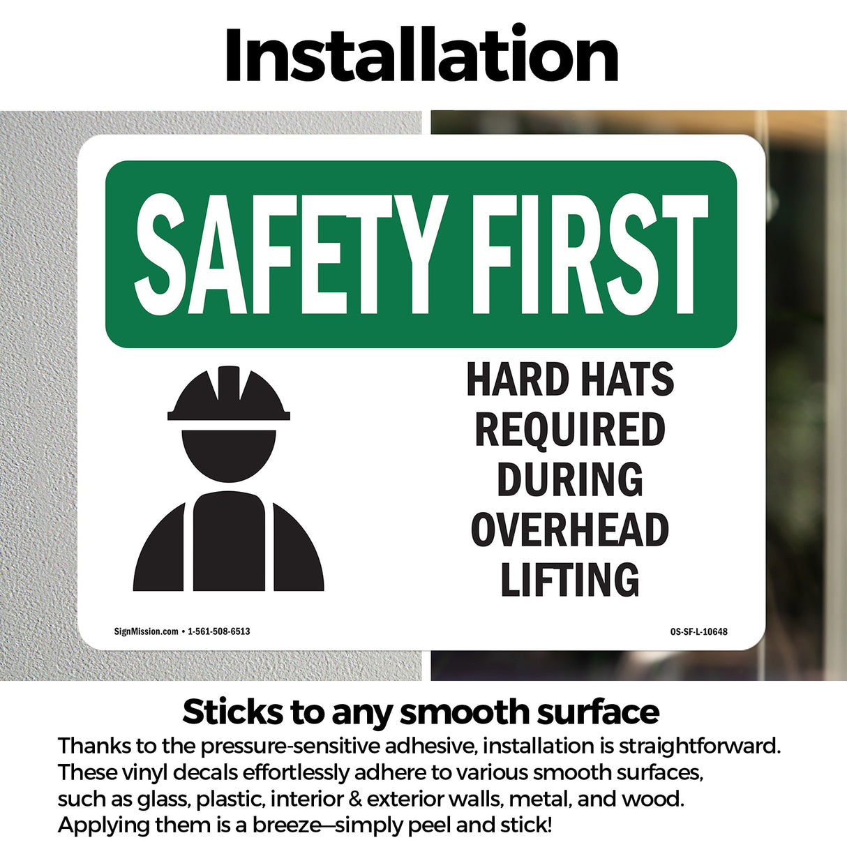 Hard Hats Required During Overhead With Symbol
