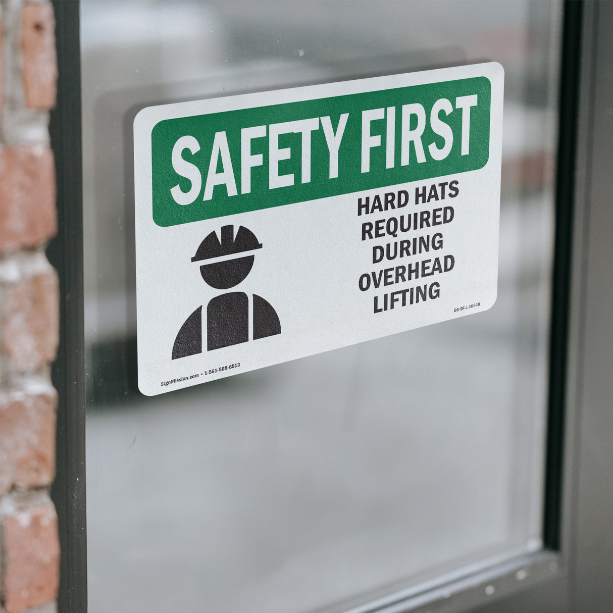 Hard Hats Required During Overhead With Symbol